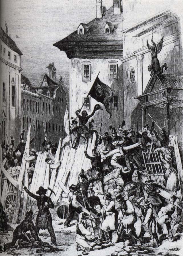 unknow artist i wien utbrot under revolutionsaret 1848 gatustrider i vilka studenterna tog en mycket aktiv del.